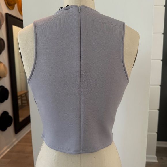 EA7 EMPORIO ARMANI Womans Gray GA Logo Stretch Tank Top Lg/Sm, 3D2K6A - Picture 4 of 12